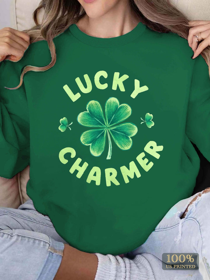 Women's sweatshirt with motivational print and casual fit Lune London