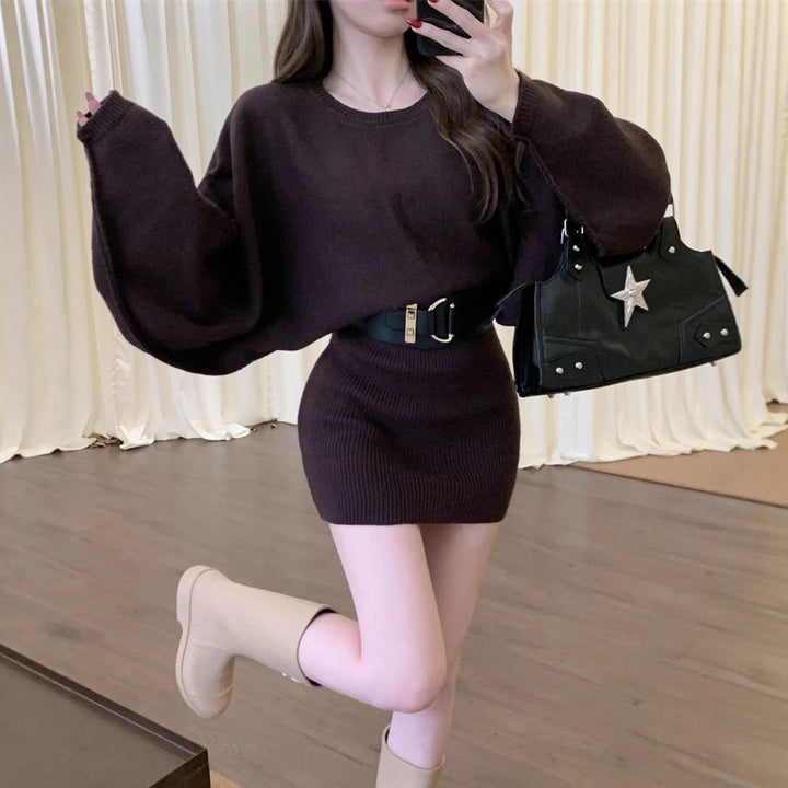 Robe tricotée pour femmes avec coupe décontractée et texture côtelée harmonieuse Chic & Stil