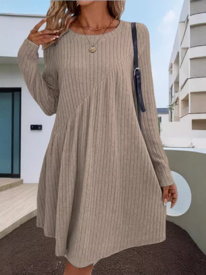 Casual rib dress for women with asymmetrical design Lune London