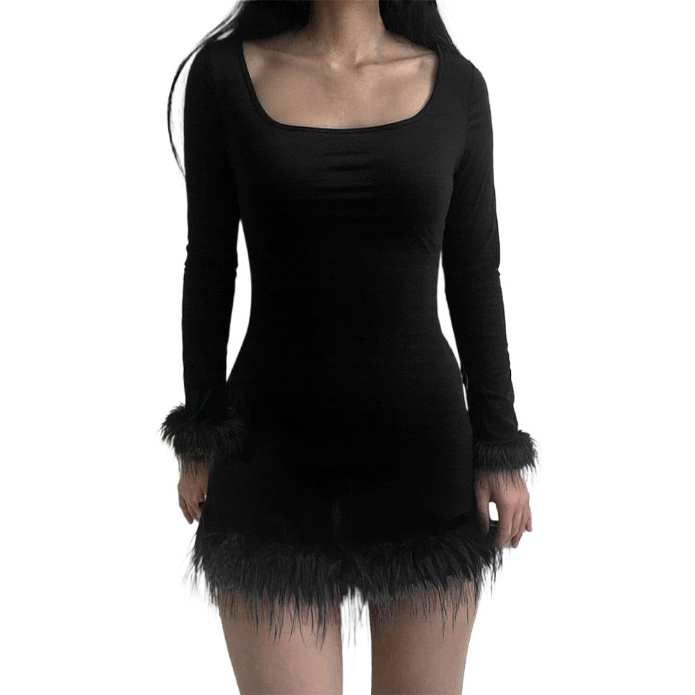 Robe mini femme avec des manches longues élégantes et des finitions plumetis Chic & Stil