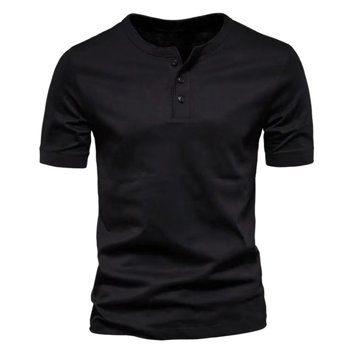 Men's short sleeve Henley shirt with button placket Lune London