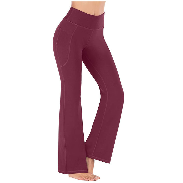High-waisted bootcut yoga pants for women with practical pockets Lune London