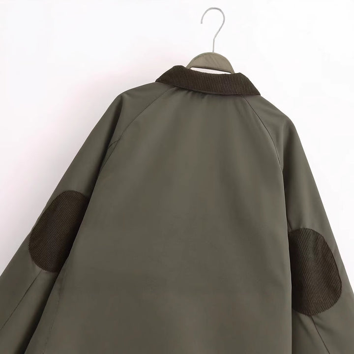 Transitional women's jacket with high collar and practical pockets Lune London