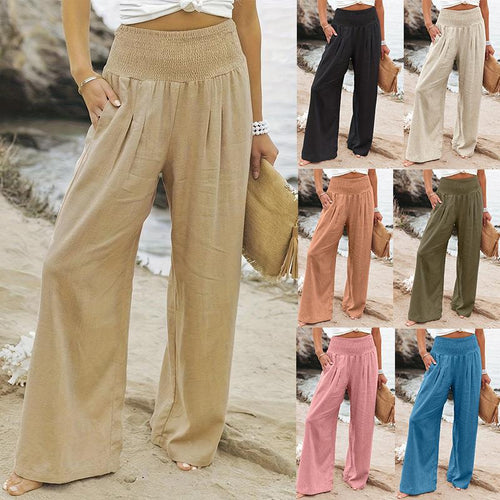 Loose summer pants for women with elastic waistband and comfortable pockets Lune London