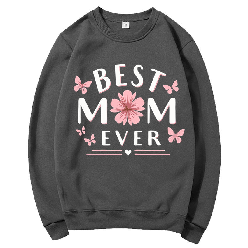 Sweatshirt pour femmes avec une phrase favorite ludique et un design floral Chic & Stil