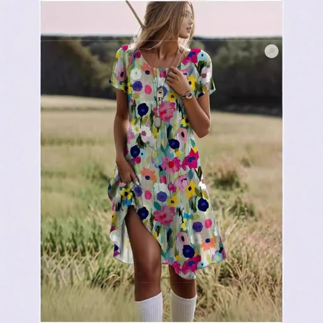 Casual women's dress with floral design Lune London