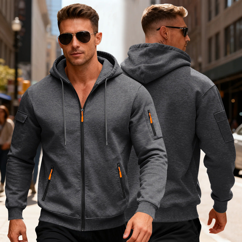 Men's sporty hooded jacket with zip pockets and modern cut Lune London