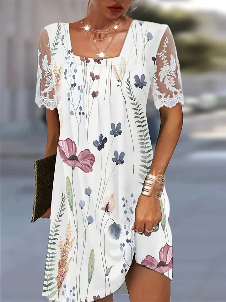 Lune London Floral Pattern Shift Dress for Women