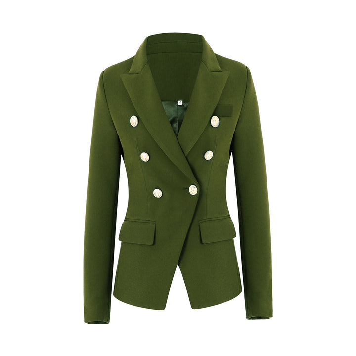 Ladies Elegant Double-Breasted Blazer with Golden Buttons Lune London