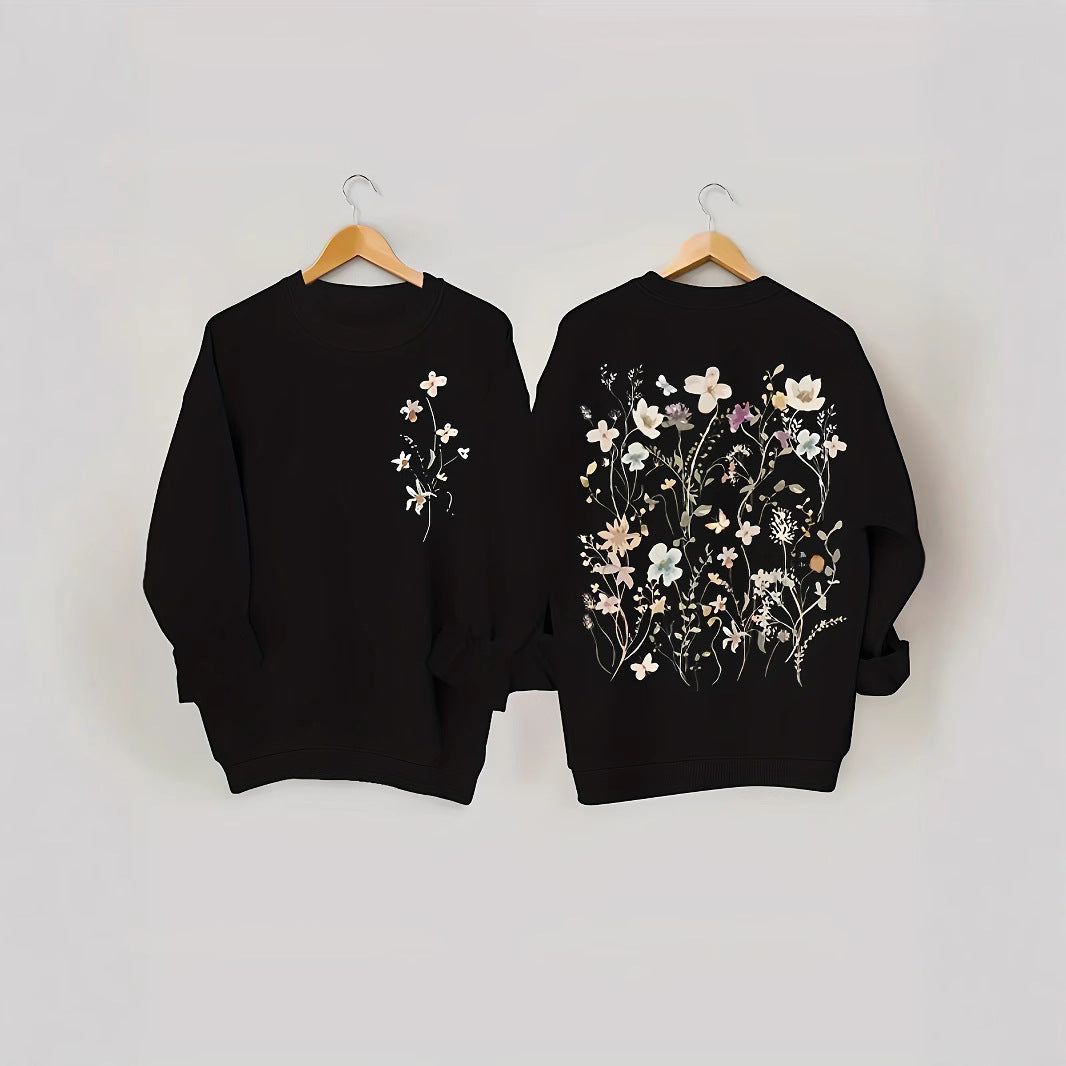 Sweat-shirt pour femmes avec design floral et doublure intérieure douce Chic & Stil