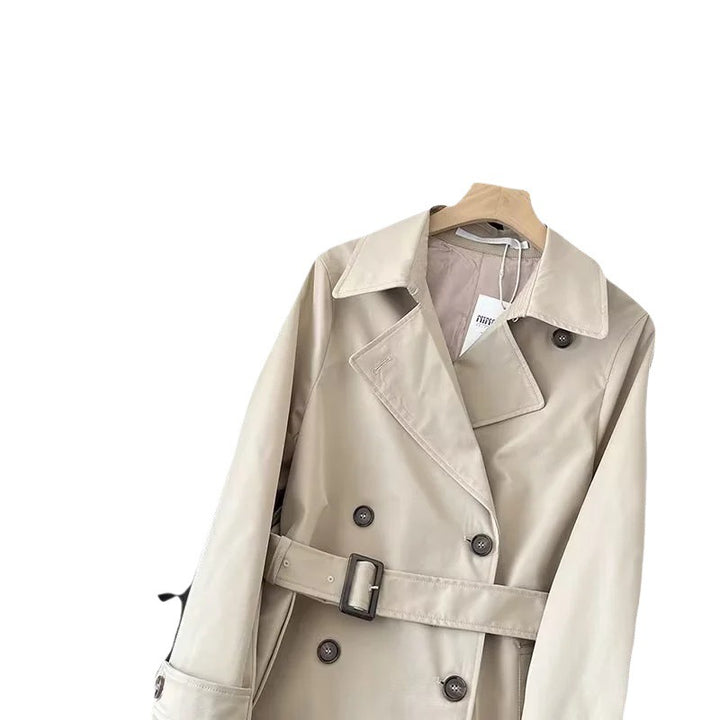 Women’s trench coat with double-breasted fastening and adjustable belt Lune London