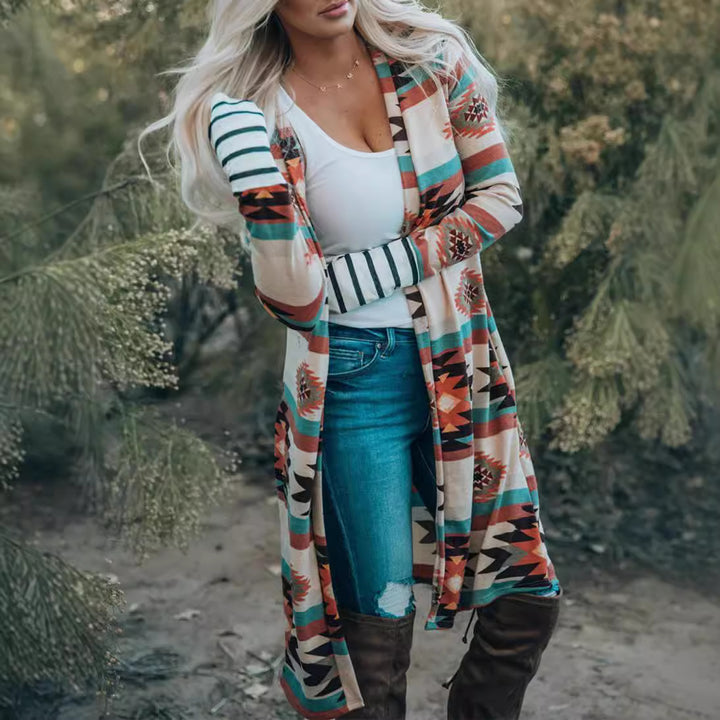 Cardigan kimono pour femmes à manches longues avec motif unique Chic & Stil