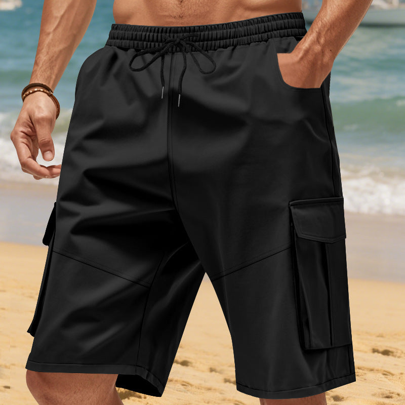 Men's cargo shorts with practical side pockets and elastic waist Lune London