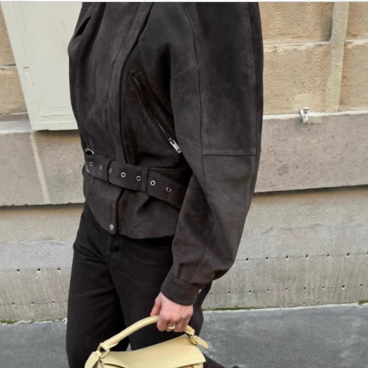 Veste mode pour femmes à coupe ample en daim Lune London