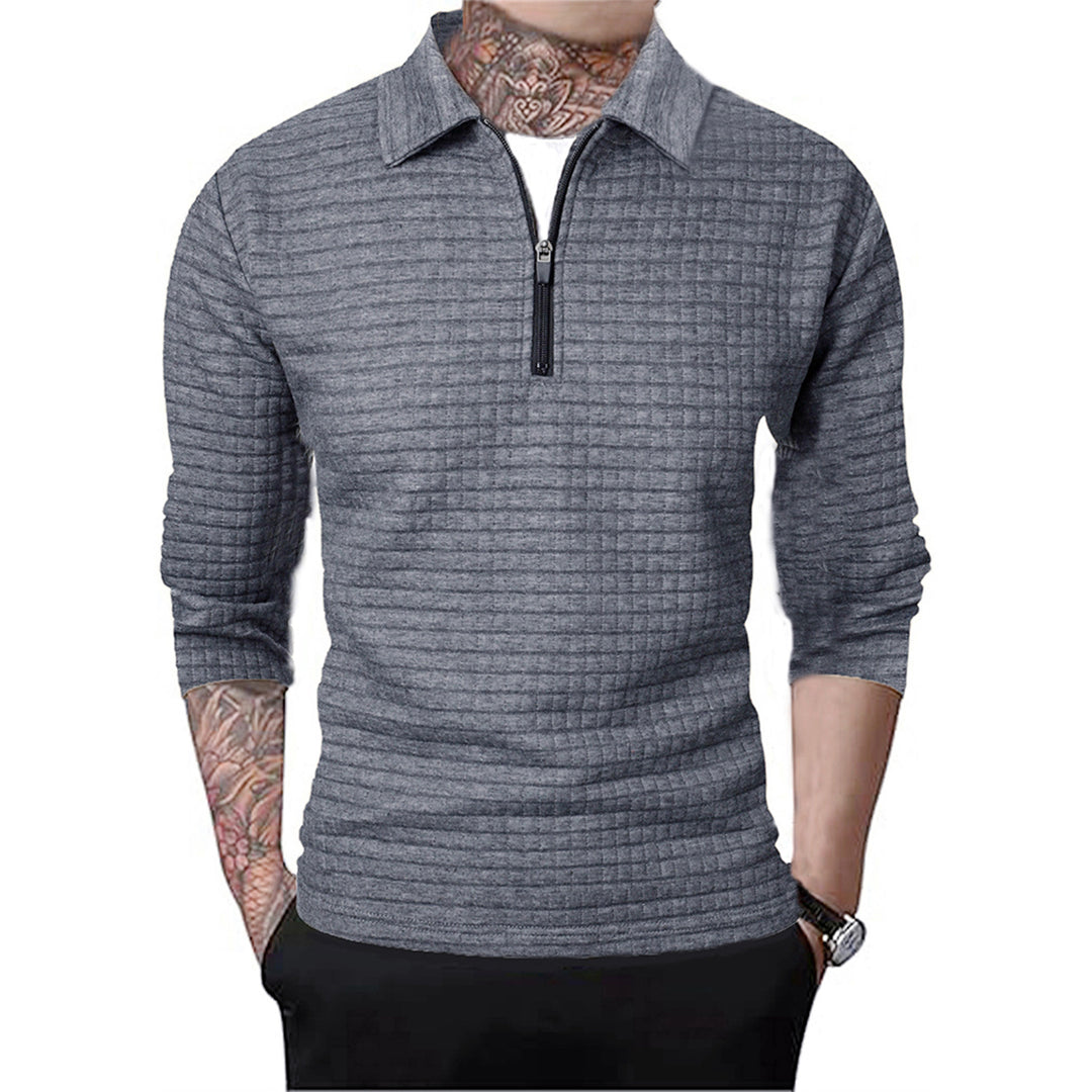 Structured pullover for men with short zip Lune London