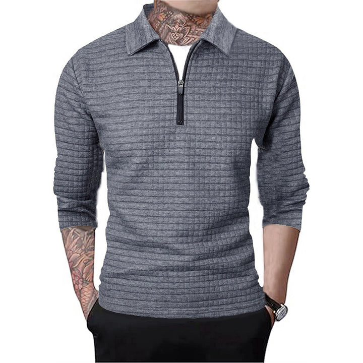 Structured pullover for men with short zip Lune London