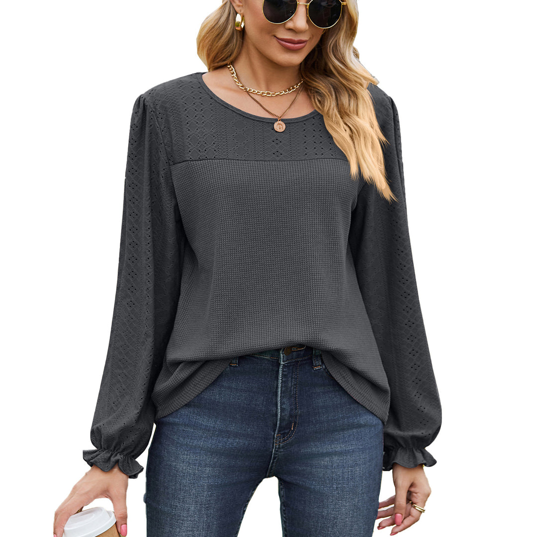Women's top with textured design and elegant puff sleeves Lune London
