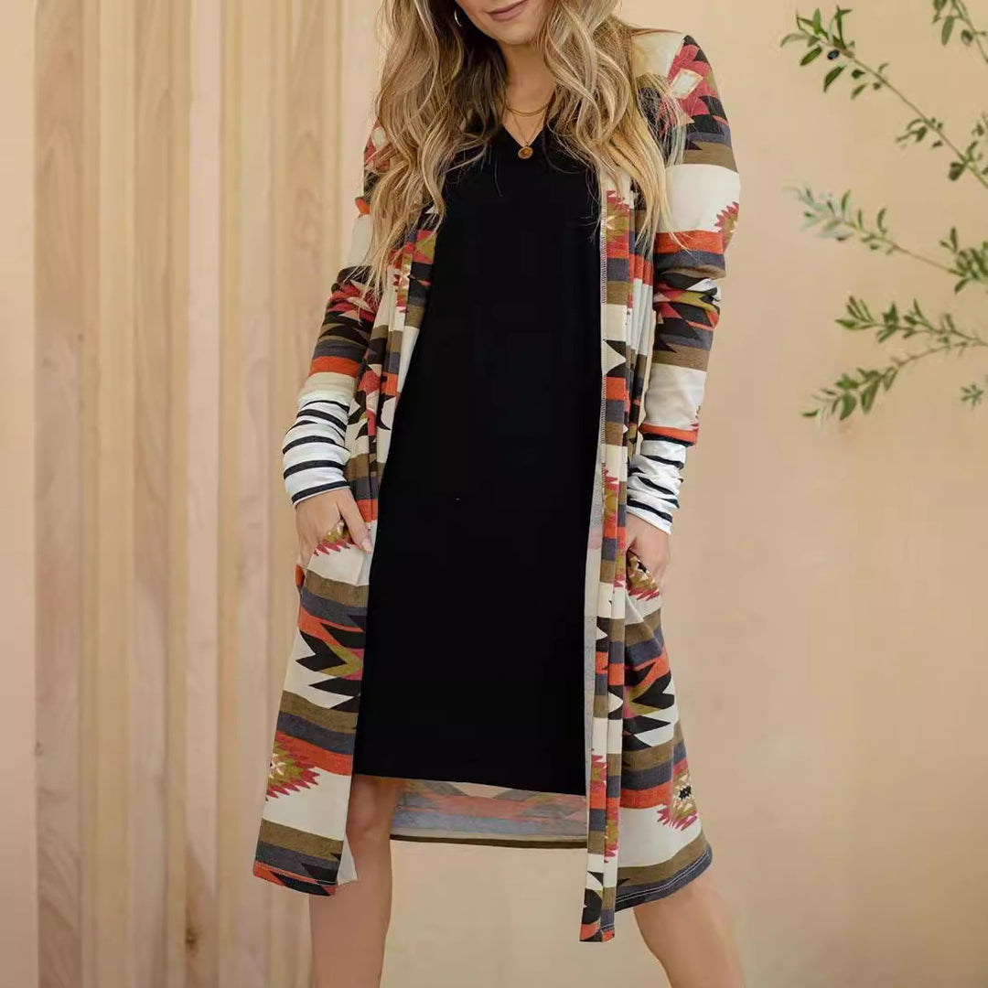 Cardigan kimono pour femmes à manches longues avec motif unique Chic & Stil