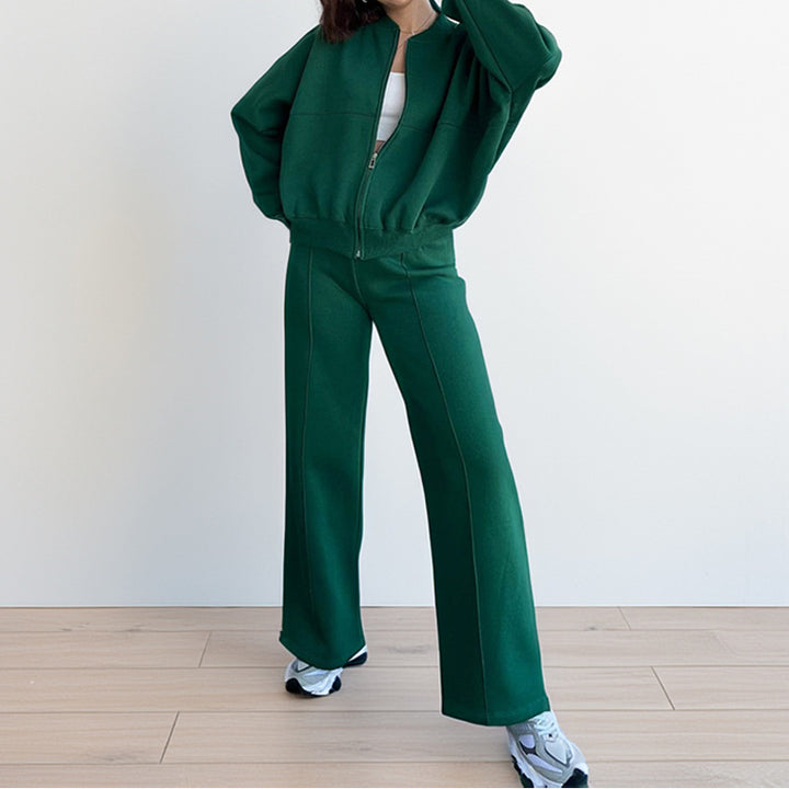 Ensemble sportif pour femmes avec fermeture éclair et jambes larges Chic & Stil