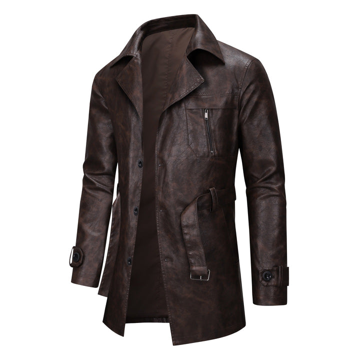 Elegant vintage leather trench coat for men Lune London