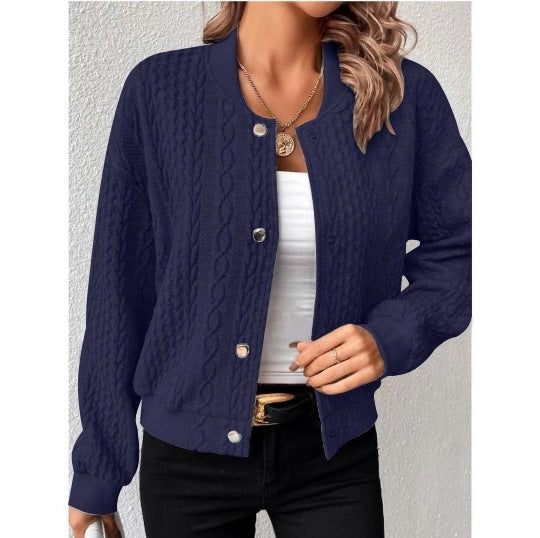 Lune London | Women’s Casual Cardigan with Textured Surface and Button Placket