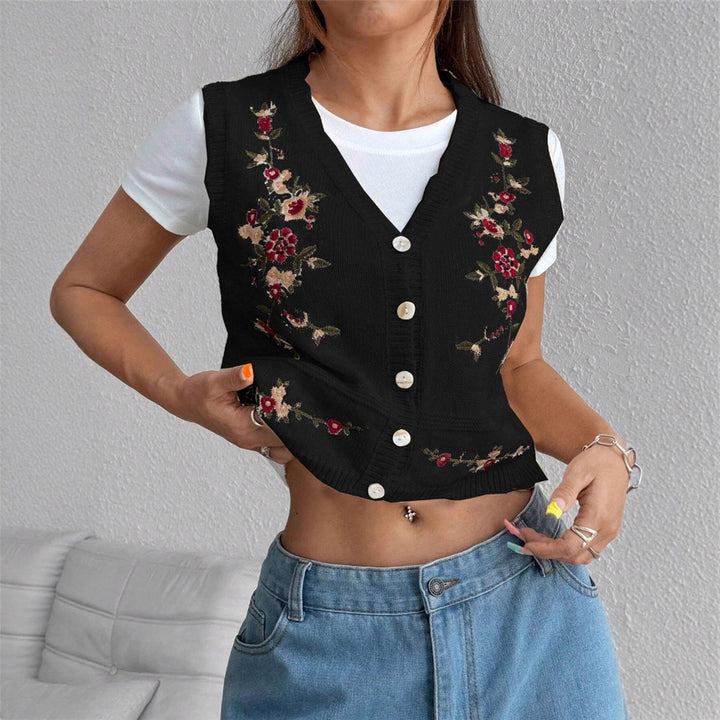 Ladies Embroidered Gilet with Lune London Buttons