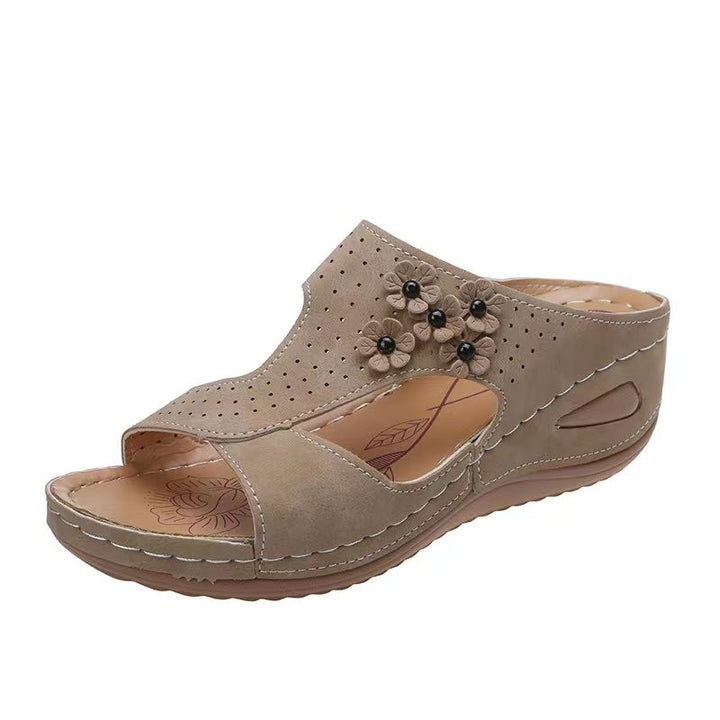 Ladies light summer shoes with closed heel and trendy snake leather design Lune London