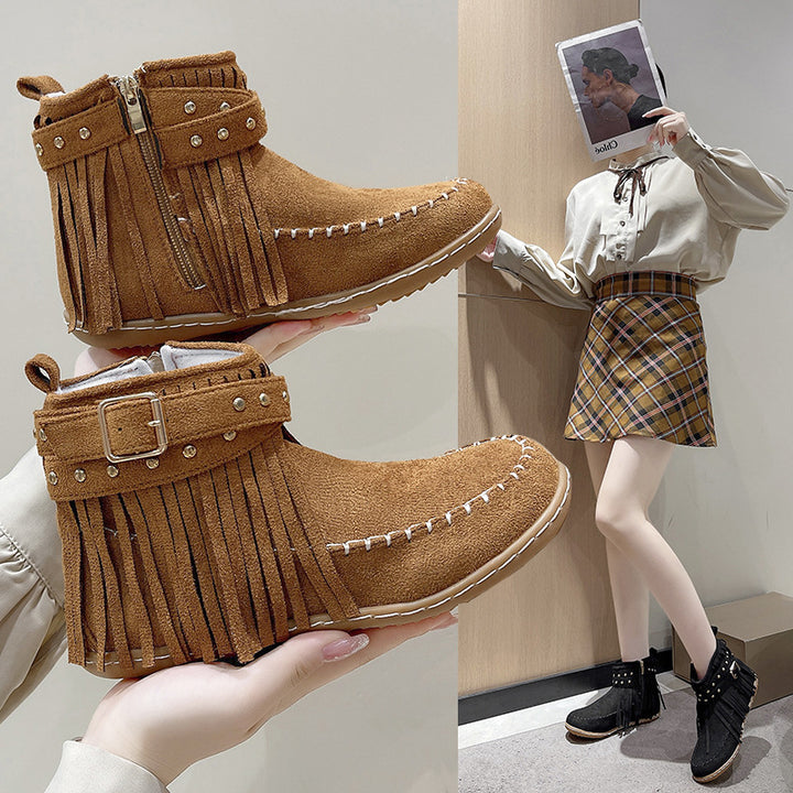Fringed and studded boots for women Lune London