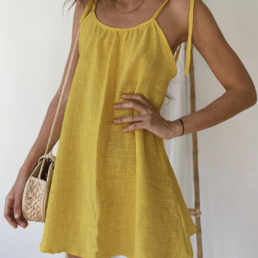 Light spaghetti strap summer dress for women with a relaxed fit Lune London