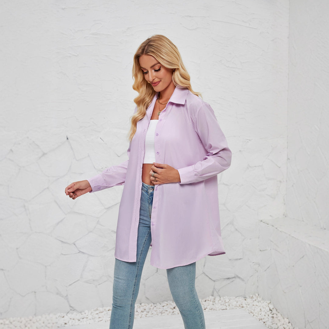 Women's shirt blouse with an elegant oversized cut and classic button details Lune London