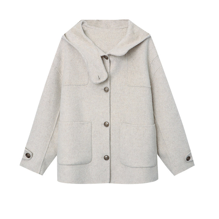 Women's fleece long jacket with oversized cut and large pockets Chic & Stil