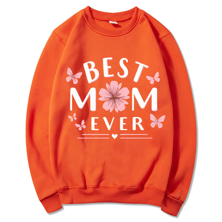 Sweatshirt pour femmes avec une phrase favorite ludique et un design floral Chic & Stil