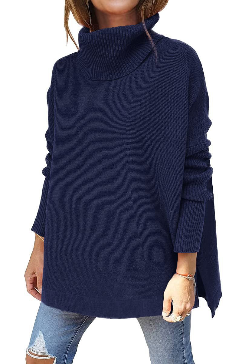 Oversized turtleneck sweater for women with textured pattern Lune London