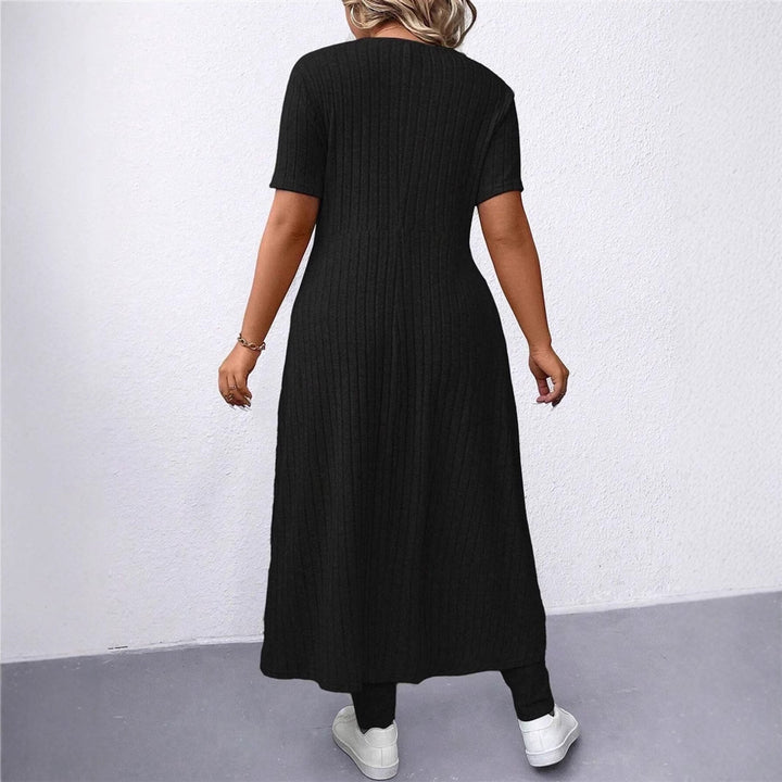 Chic Maxi Skirt and Ripp Leggings Set for Women