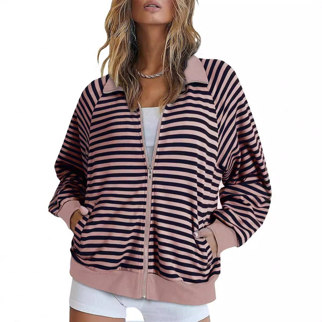Women Casual Sporty Knit Jacket with Zipper Lune London
