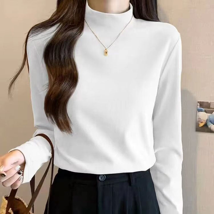 Chemise à manches longues pour femmes avec col montant et fine structure Chic & Stil
