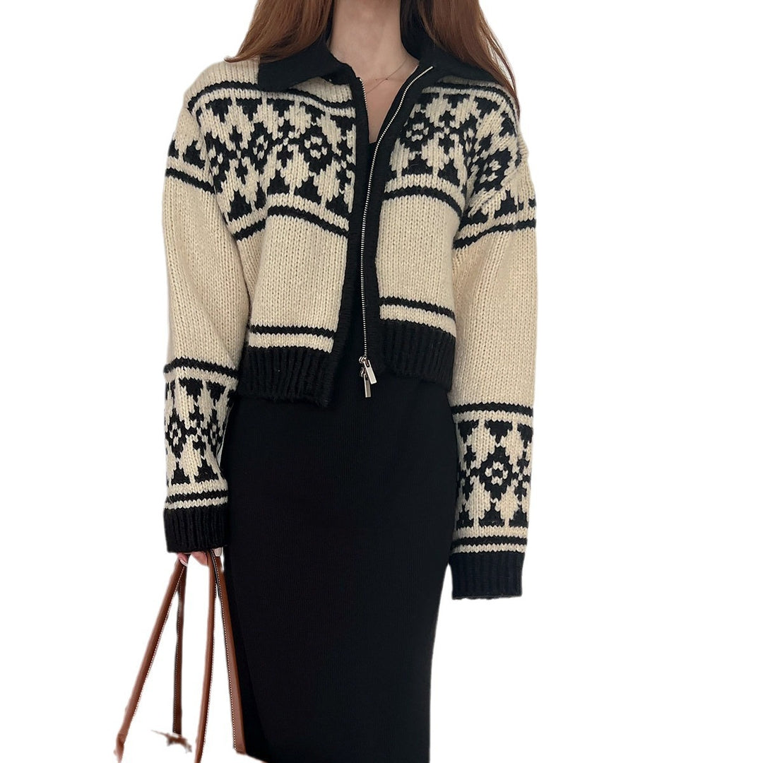 Women's cardigan with floral pattern and high collar Lune London
