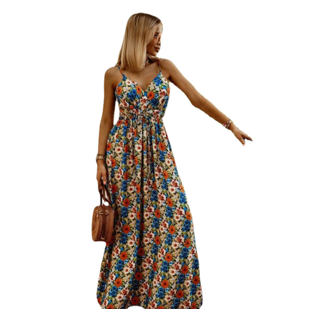 Maxi dress for women with floral pattern and elegant cut Lune London