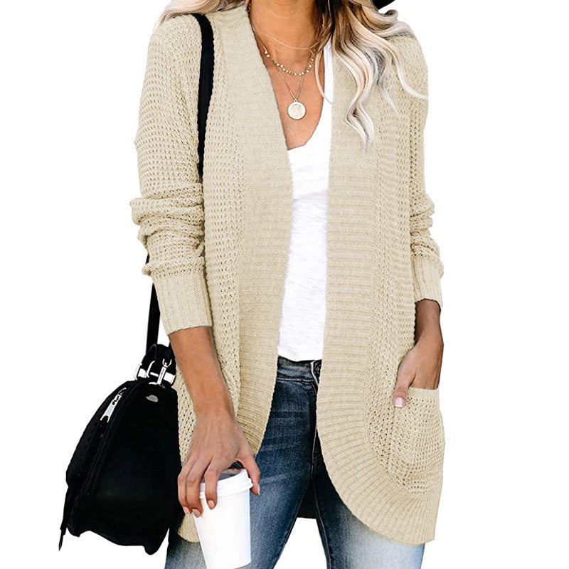 Knit jacket for women with a breathable mesh structure and practical pockets Lune London