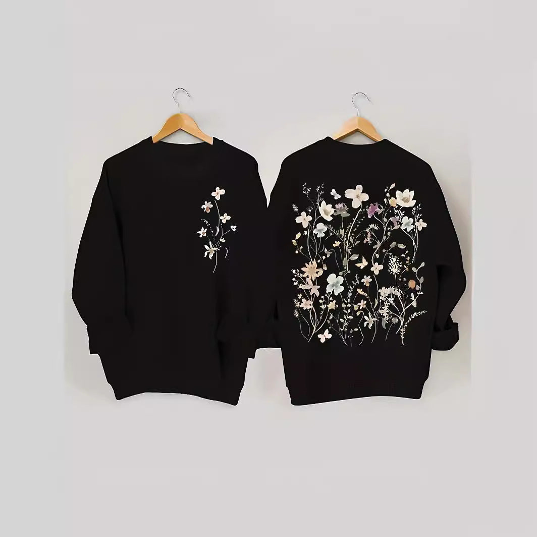 Sweat-shirt pour femmes avec design floral et doublure intérieure douce Chic & Stil