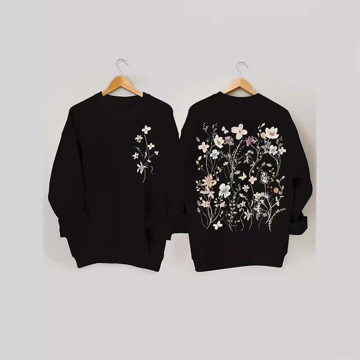 Sweat-shirt pour femmes avec design floral et doublure intérieure douce Chic & Stil