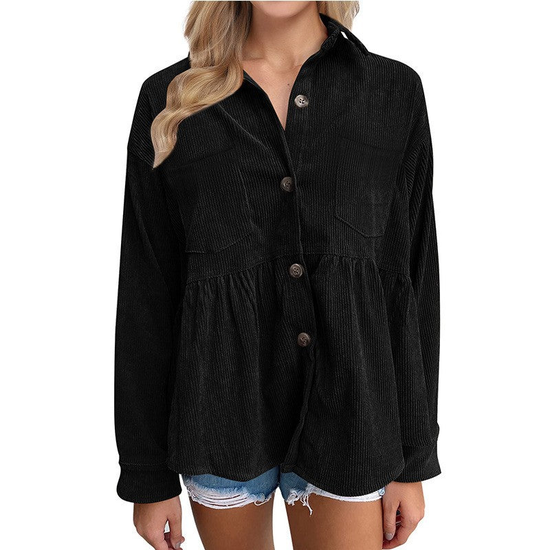 Velvet blouse for women with a voluminous cut Lune London