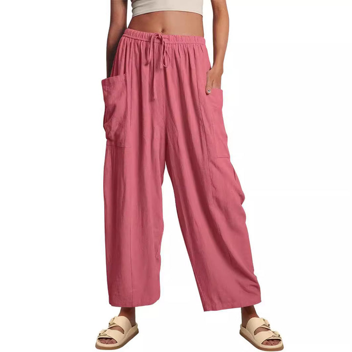 Comfortable Palazzo Pants for ladies with elastic waistband and side pockets Lune London