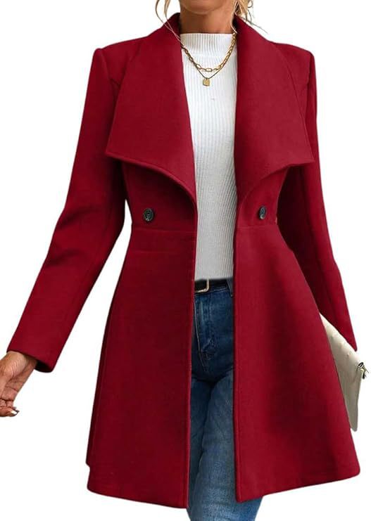 Women's transitional coat with large lapels and double-breasted buttons Lune London