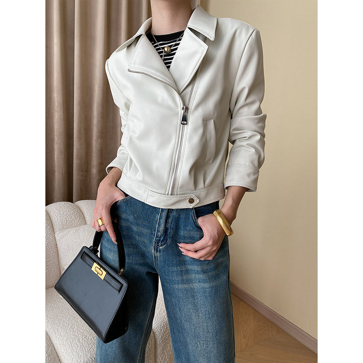 Women's fashionable synthetic leather jacket in biker style Chic & Stil