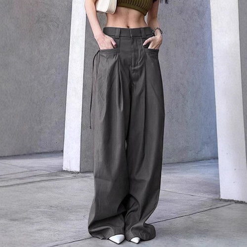 Wide pleated pants for women with side pockets and elegant waist Lune London
