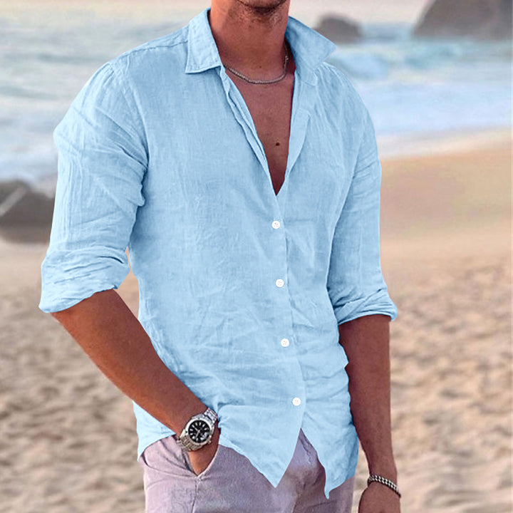 Men's Lightweight Casual Linen Button-Down Shirt Lune London