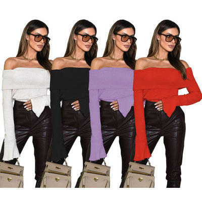 Ladies Off-Shoulder Knit Top Lune London