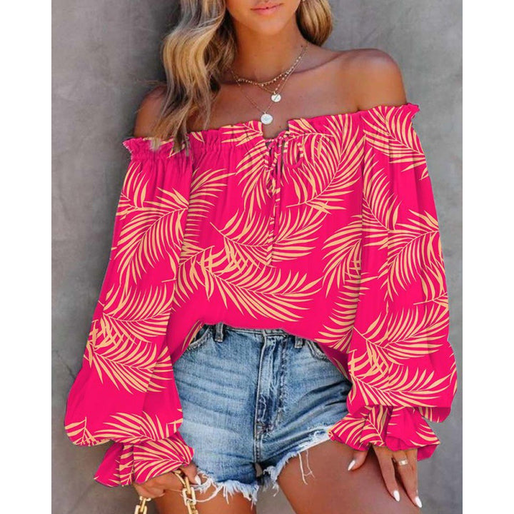 Woman Blouse Batik Off-Shoulder Lune London