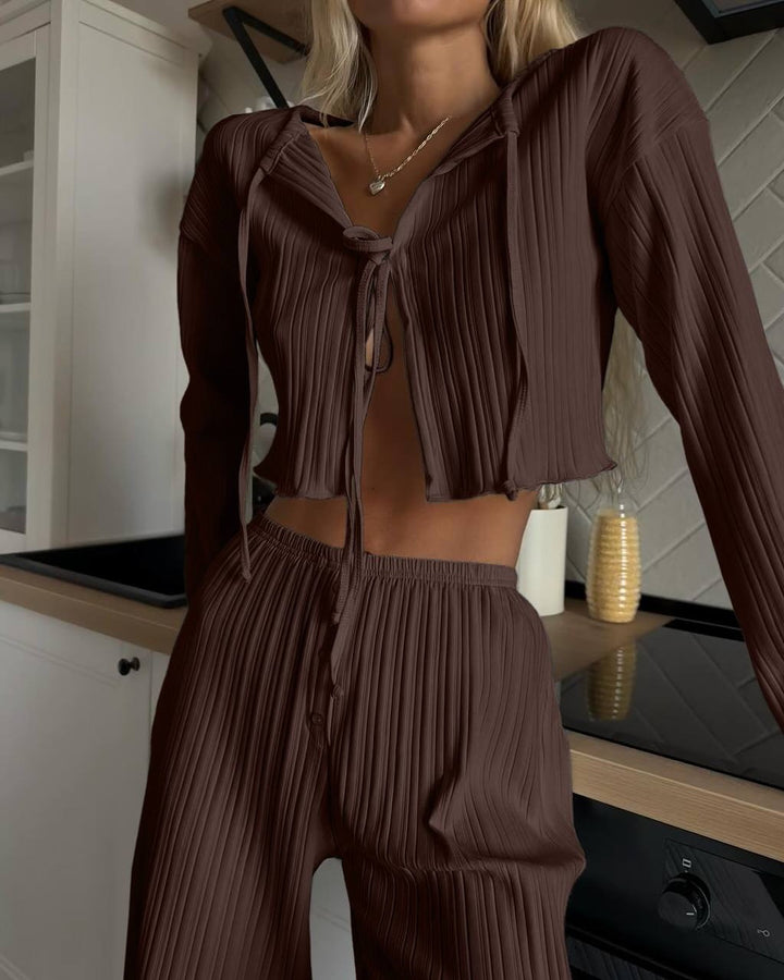 Casual knitted outfit for women with adjustable drawstring Lune London